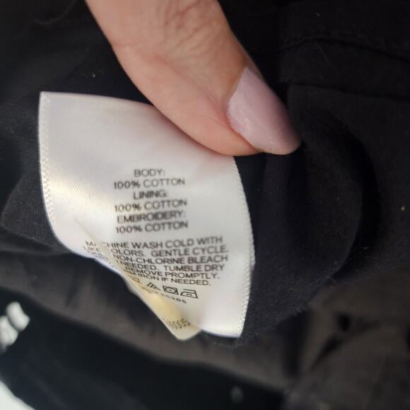 Express Cottage Core Eyelet Mock Neck Top - Picture 7 of 8